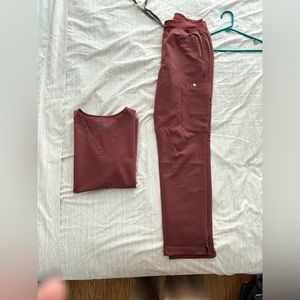 Figs Dark Cherry Scrub Set